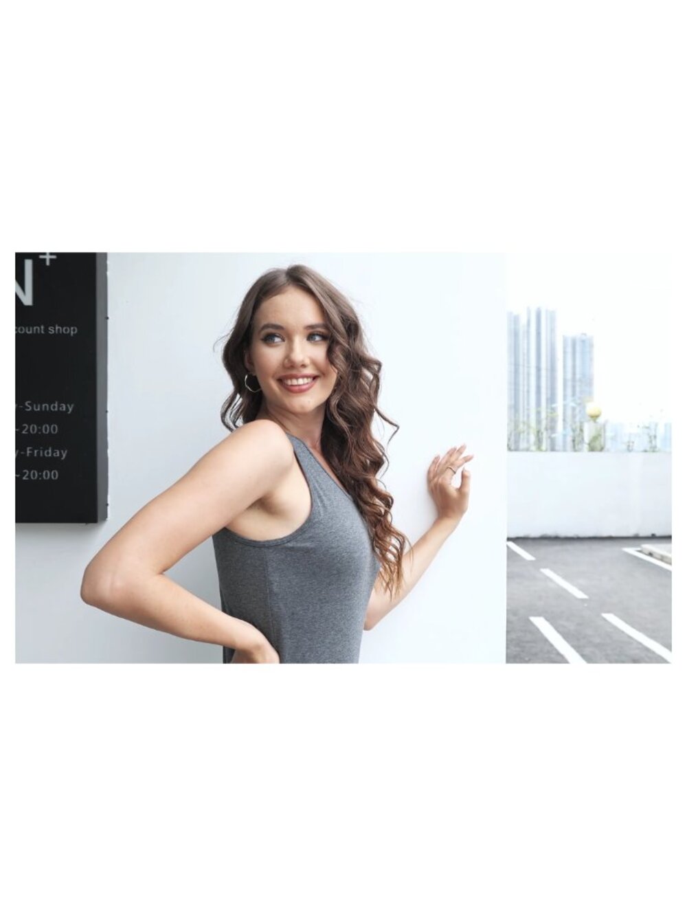 Women's Basic Tank Tops Modal Spandex Scoop Neck Layering Yoga Cami - Picture 4 of 5